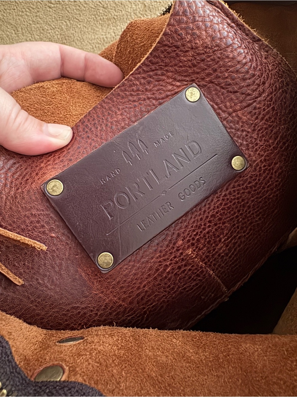 Portland Leather Chestnut Brown Tote with Front Pocket - Picture 4 of 6